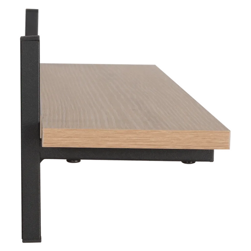 Everfurn Sunrise Wall Shelf – Oak & Powder Coated Steel