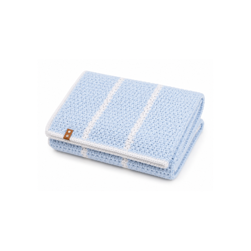 Handmade Blue Crochet Baby Blanket | Soft Acrylic | 80 x 86 cm