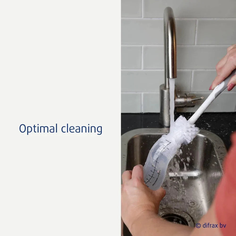 Difrax 2-in-1 Deluxe Bottle Brush – BPA-Free, Dishwasher Safe, For Bottles & Teats