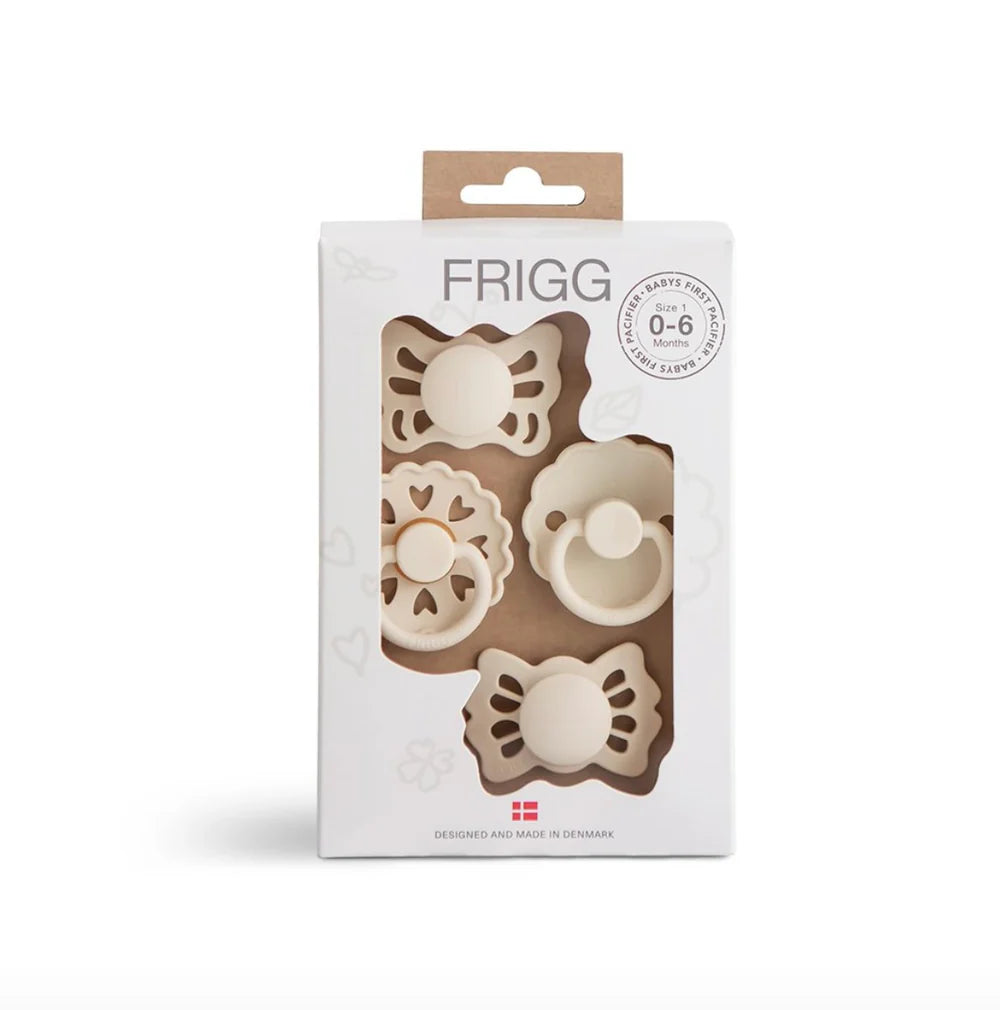 FRIGG Baby´s 1st pacifier - Floral Heart (Cream)