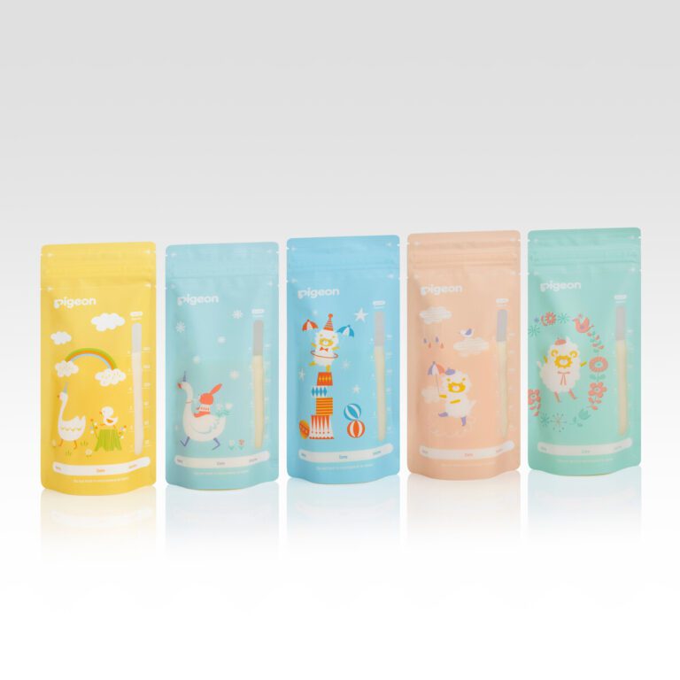 Pigeon Breast Milk Storage Bags 180ml – Animal Design (25 Pack)
