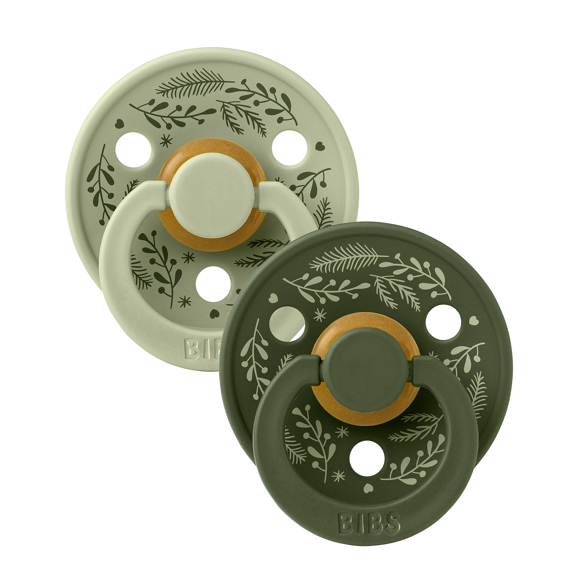 BIBS Colour Holiday Bow Pacifiers Leaf (2 Pack) - Sage/Hunter Green ...