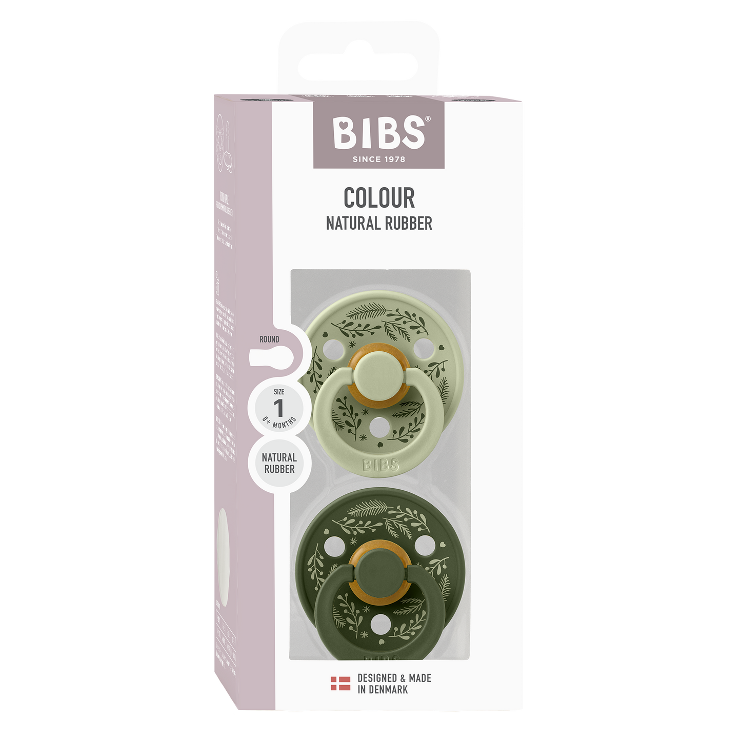 BIBS Colour Holiday Bow Pacifiers Leaf (2 Pack) - Sage/Hunter Green