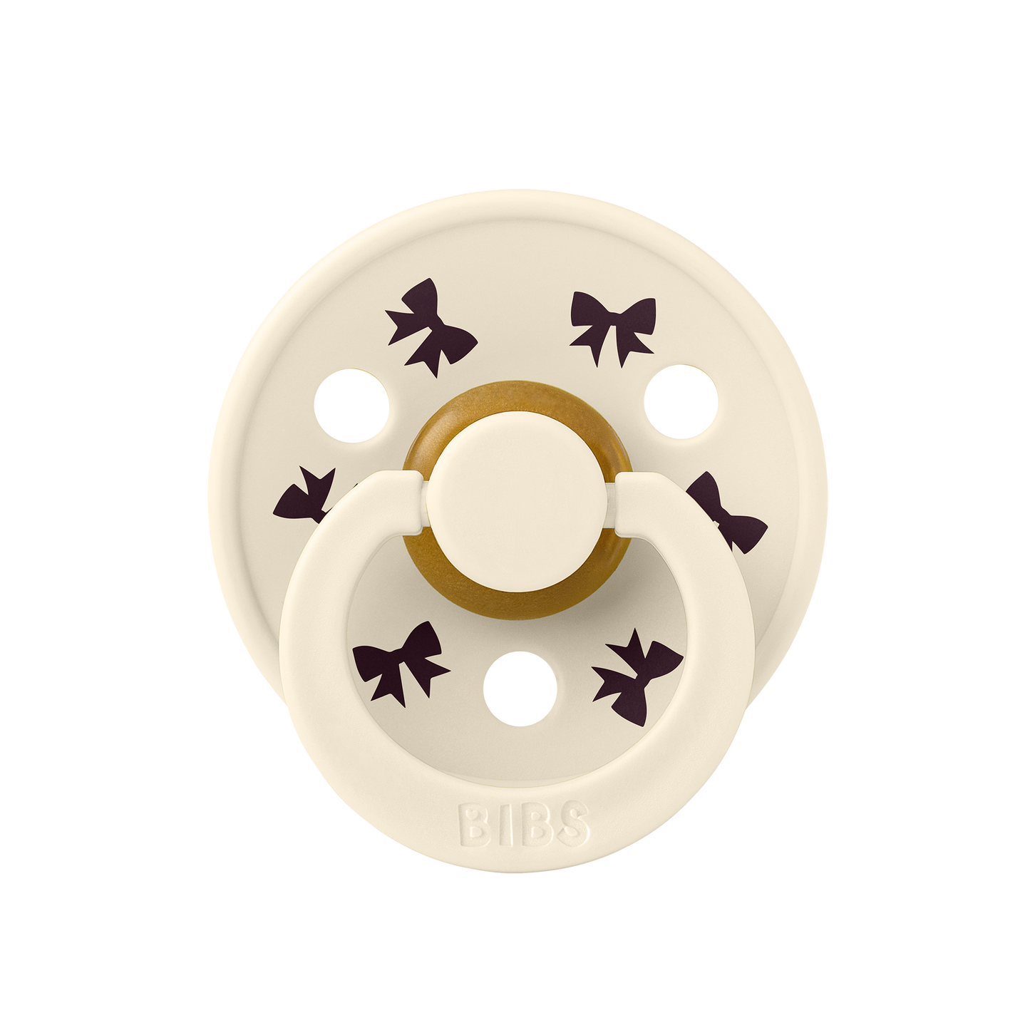 Colour Holiday Bow Pacifiers (2 Pack) - Ivory/Plum