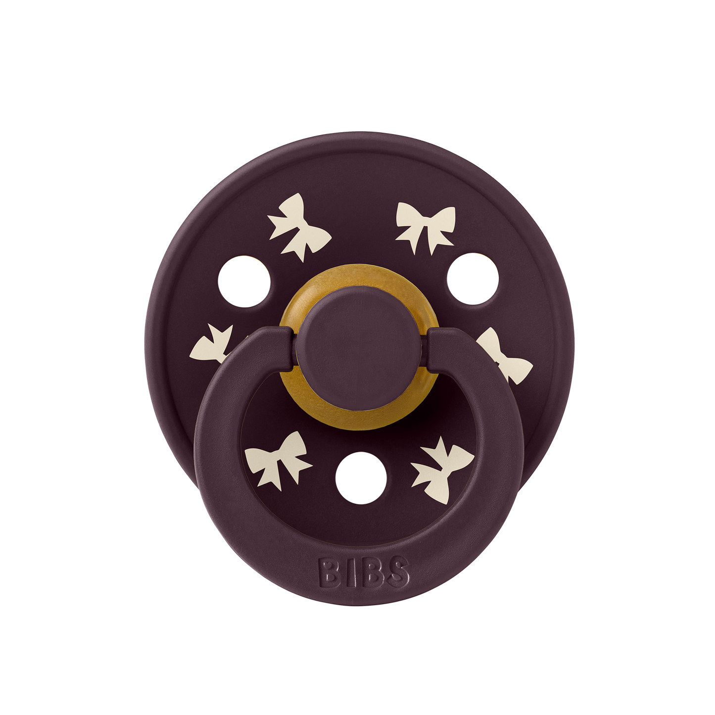 Colour Holiday Bow Pacifiers (2 Pack) - Ivory/Plum