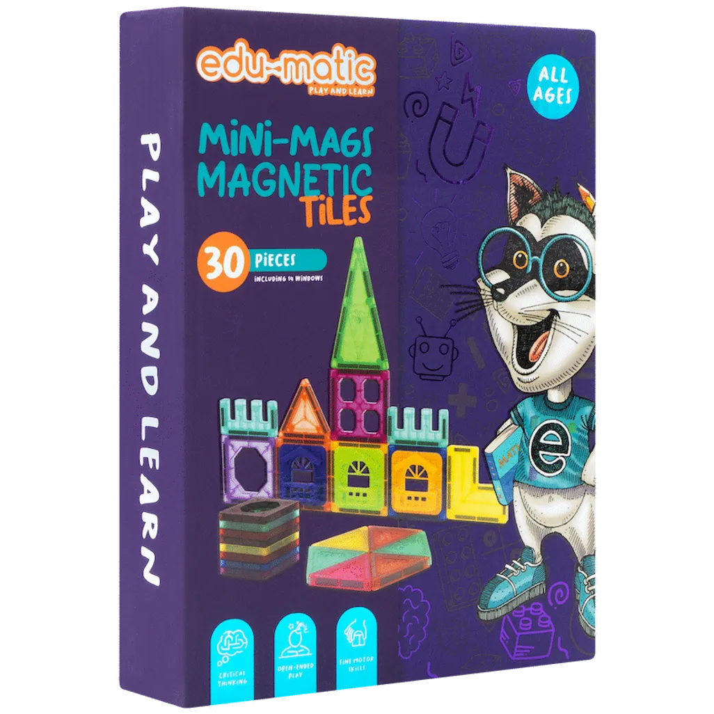Edu-Matic Magnetic Tiles & Windows Set – 30 Piece