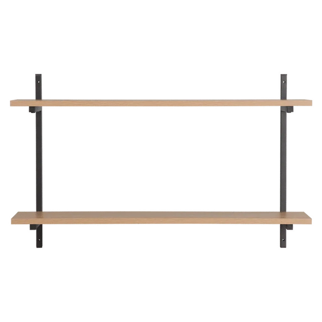 Everfurn Moonshine Wall Shelf – Oak & Powder Coated Steel