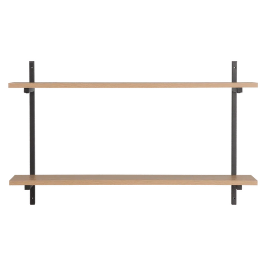 Everfurn Moonshine Wall Shelf – Oak & Powder Coated Steel