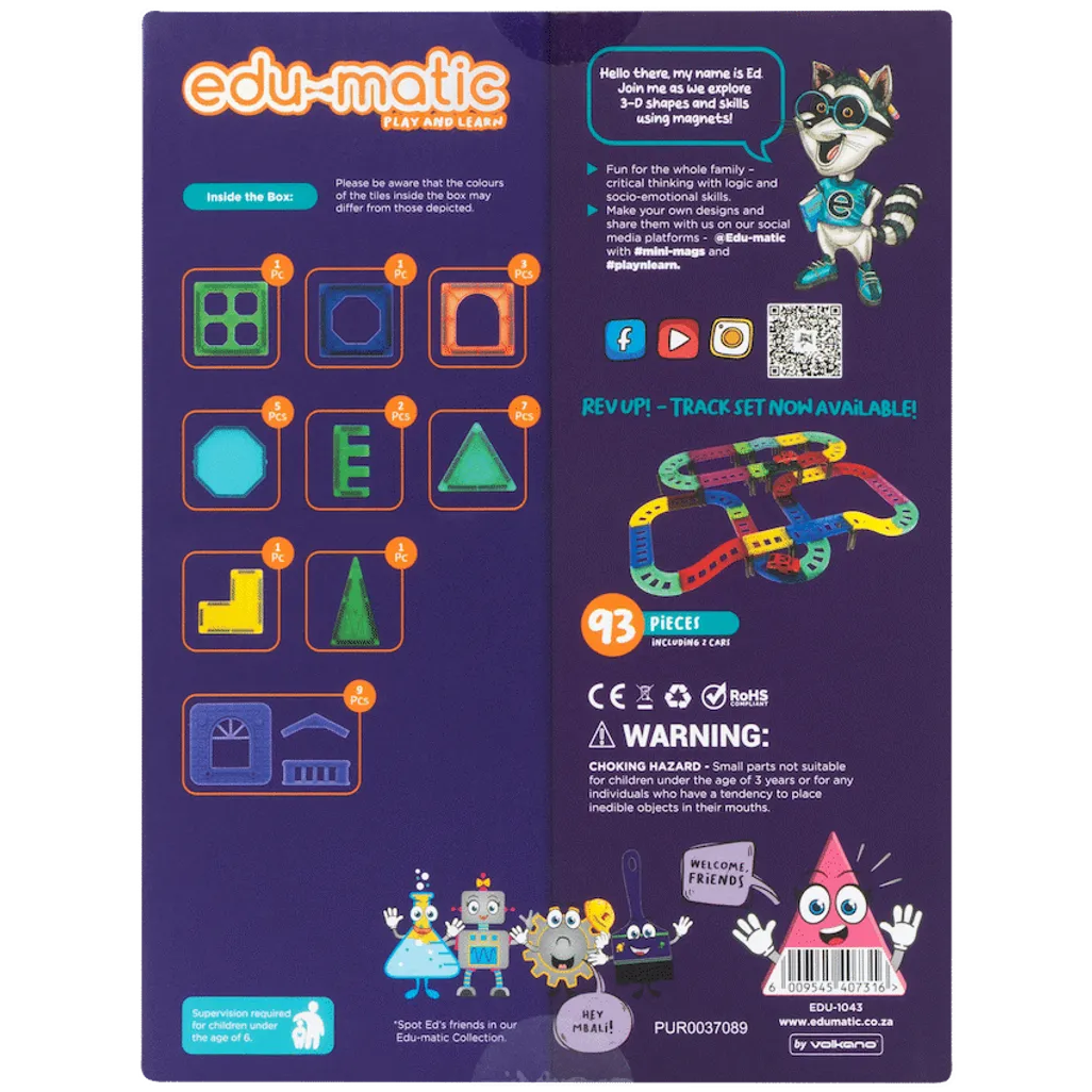 Edu-Matic Magnetic Tiles & Windows Set – 30 Piece