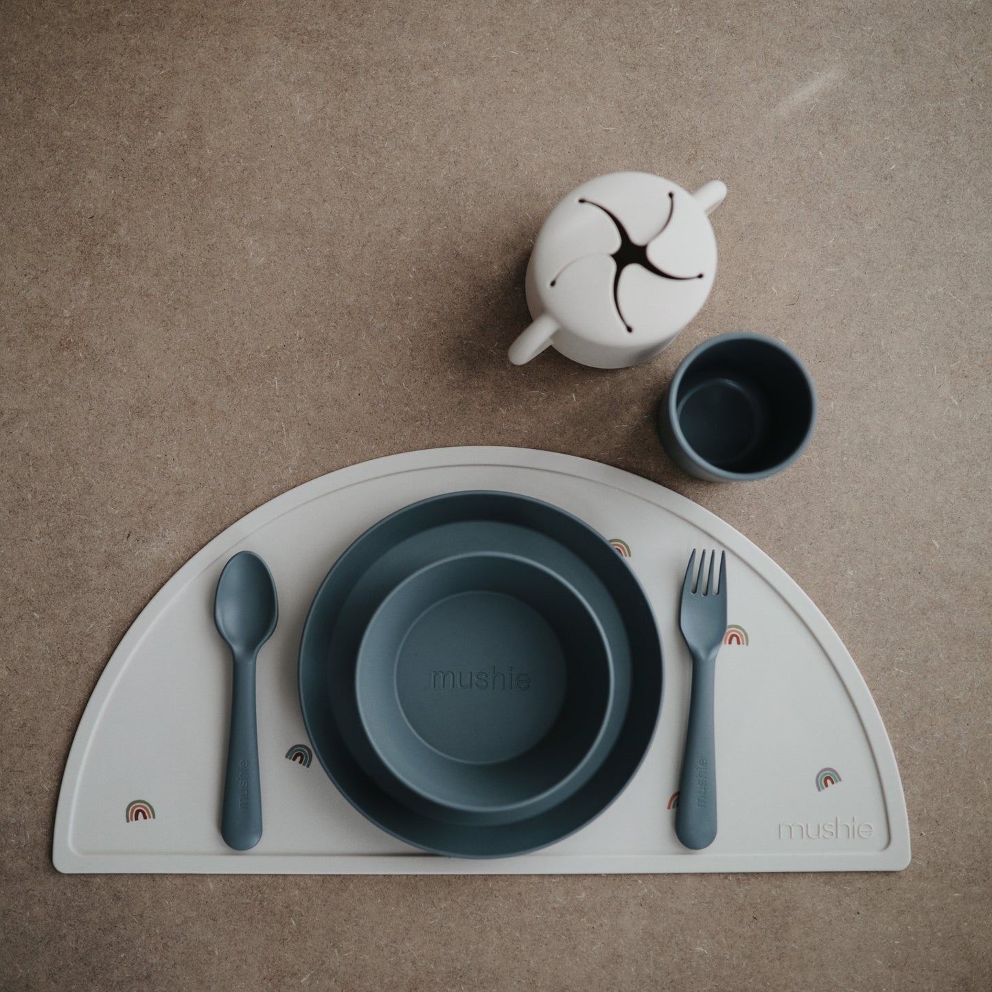 Mushie Dinnerware Bowl Round (2 Pack) - Smoke