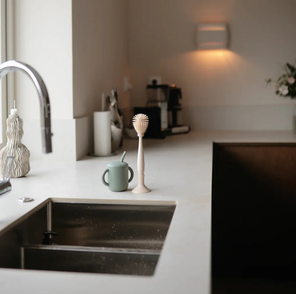 Mushie Silicone Baby Bottle Brush