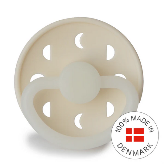 FRIGG Moon Night - Round Silicone Pacifier - Cream