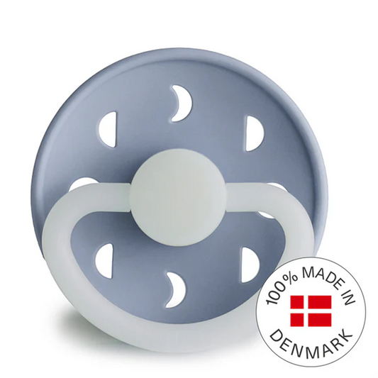FRIGG Moon Night - Round Silicone Pacifier - Powder Blue