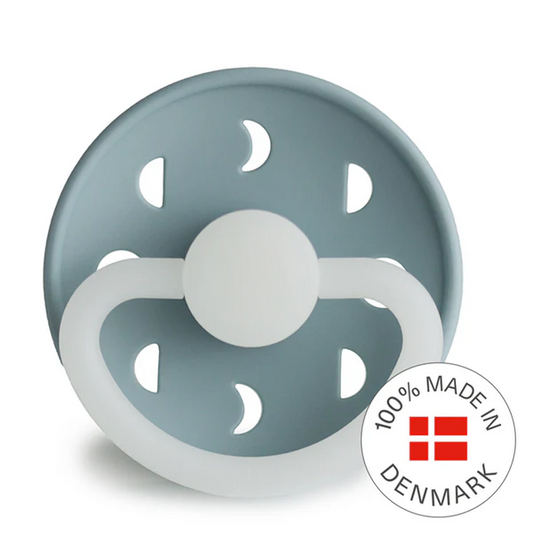 FRIGG Moon Night - Round Silicone Pacifier - Stone Blue