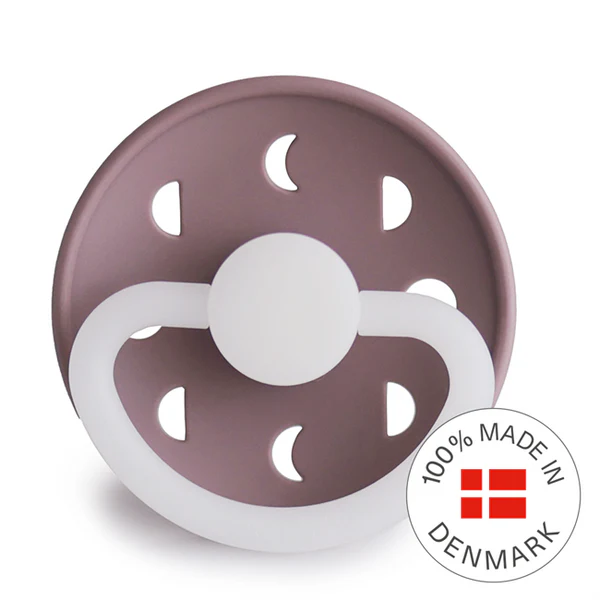FRIGG Moon Night - Round Silicone Pacifier - Twilight Mauve