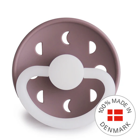 FRIGG Moon Night - Round Silicone Pacifier - Twilight Mauve