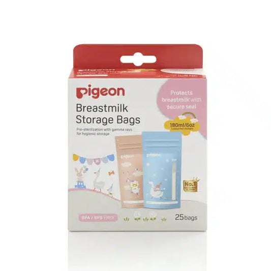 Pigeon Breast Milk Storage Bags 180ml – Animal Design (25 Pack)