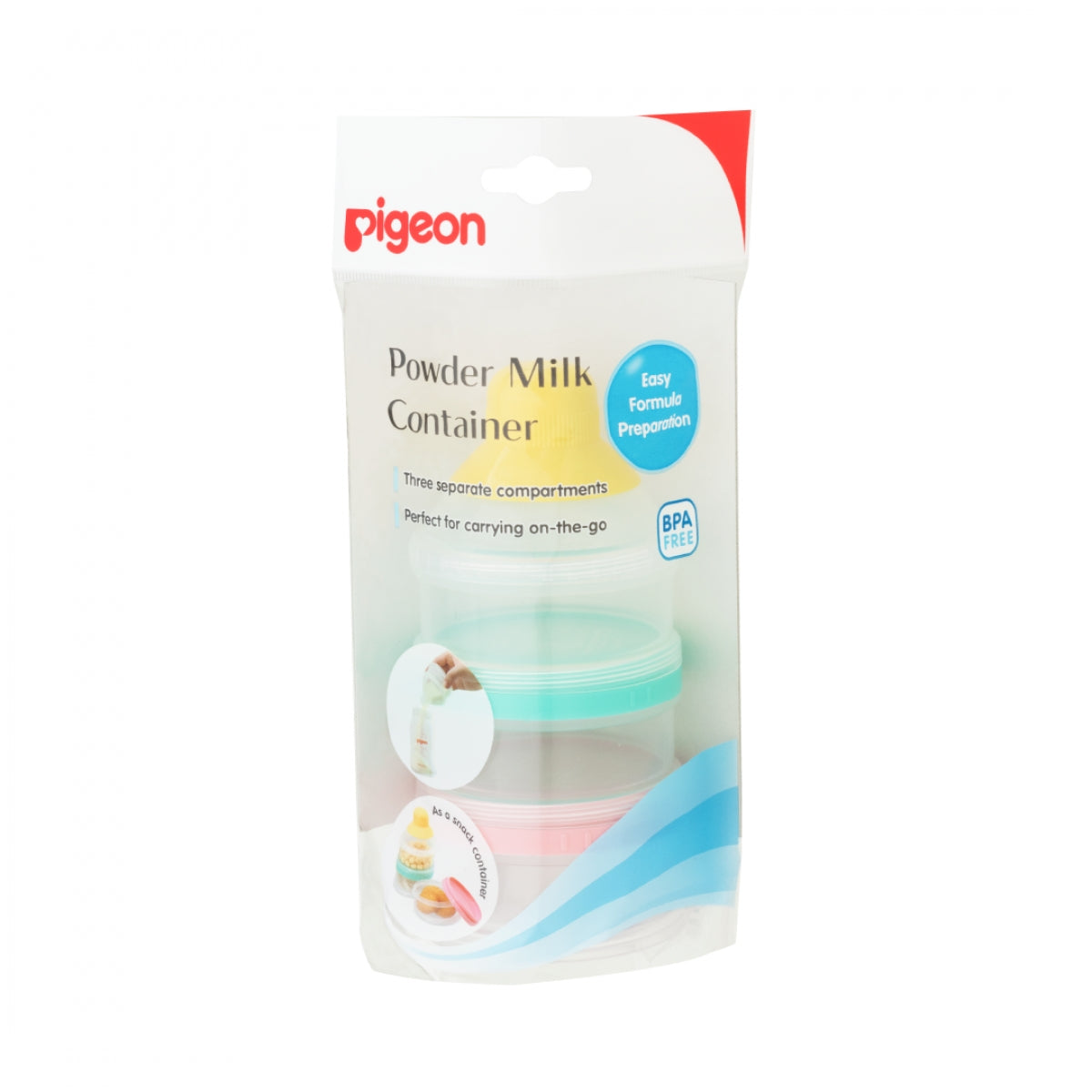 Pigeon Powder Milk Container – 3 Colour Compartments